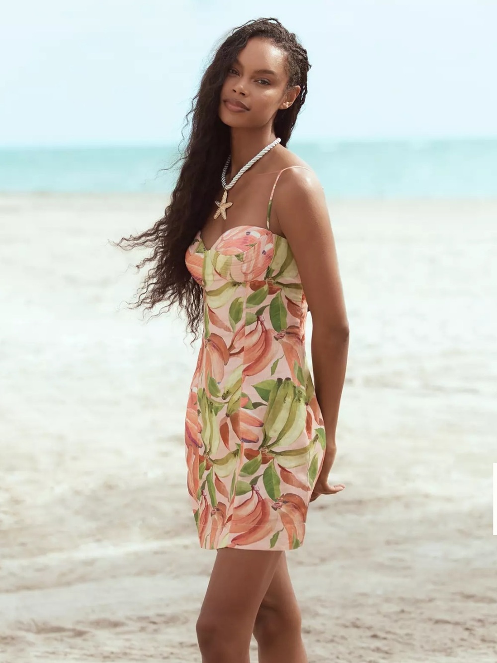 Farm Rio Linen Sweetheart Mini Dress NWT